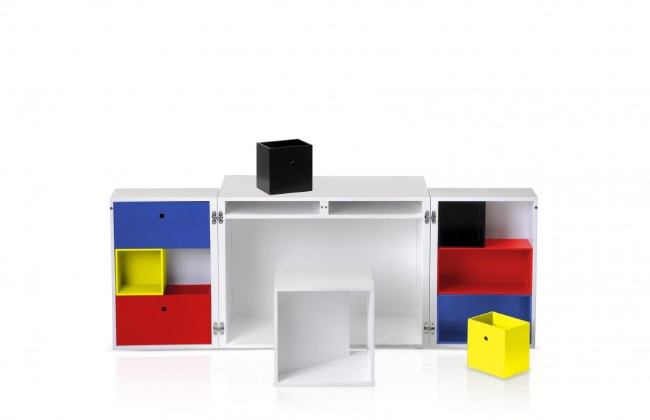meuble bureau inspiré par Piet Mondrian
